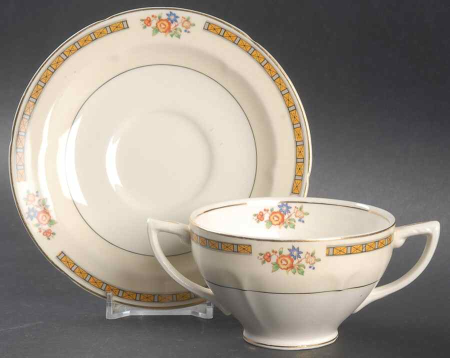 Alton Footed Bouillon Cup & Saucer by Grindley-1