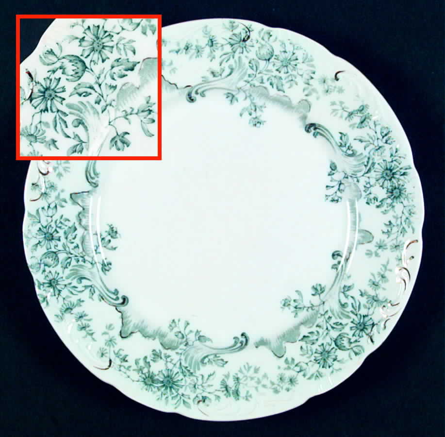 Antique Green Dinner Plate by Grindley-1