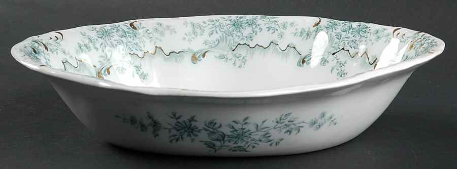 Antique Green 9" Oval Vegetable Bowl by Grindley-1