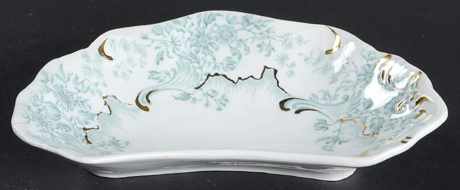 Antique Green Bone Dish by Grindley-1