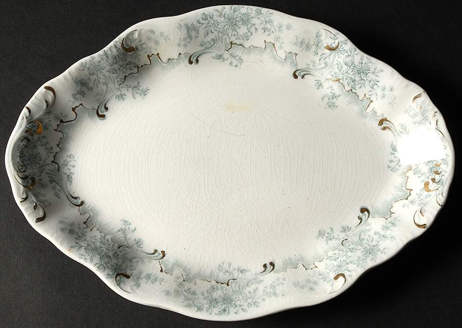 Antique Green 10" Oval Serving Platter by Grindley-1