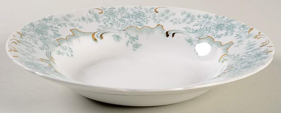 Antique Green Rim Soup Bowl by Grindley-1