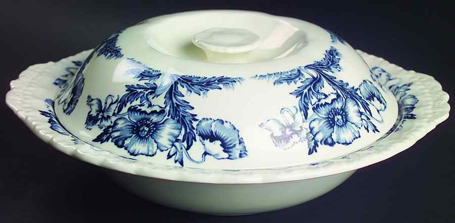 The Atlas Blue (Duchess) Round Covered Vegetable by Grindley-1