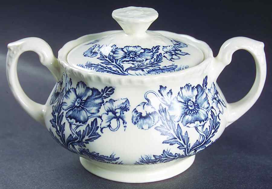 The Atlas Blue (Duchess) Sugar Bowl & Lid by Grindley-1