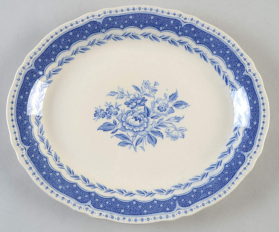 Avon Blue (Earthenware) 11" Oval Serving Platter by Grindley-1