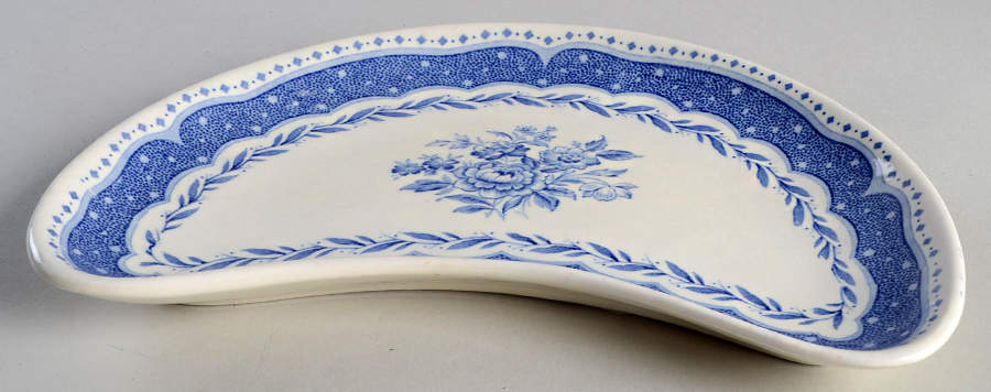 Avon Blue (Earthenware) Crescent Salad Plate by Grindley-1