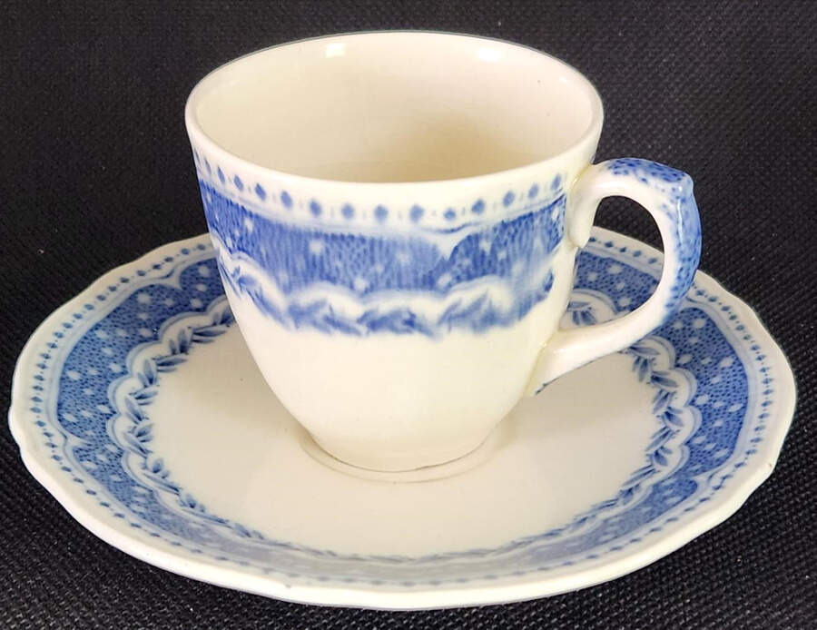 Avon Blue (Earthenware) Demitasse Cup & Saucer Set by Grindley-1