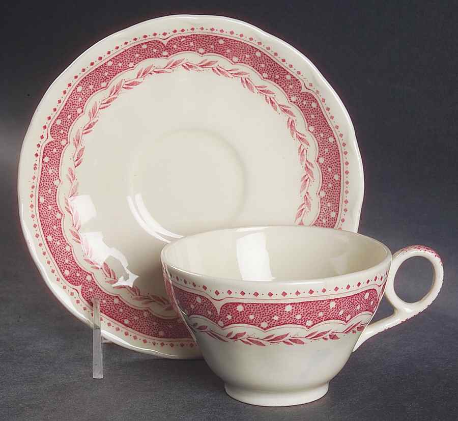 Avon Pink (Earthenware) Flat Cup & Saucer Set by Grindley-1