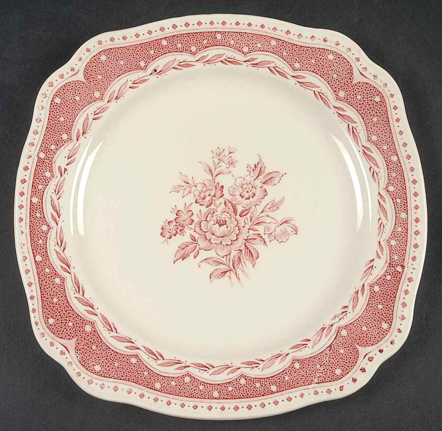 Avon Pink (Earthenware) Square Salad Plate by Grindley-1