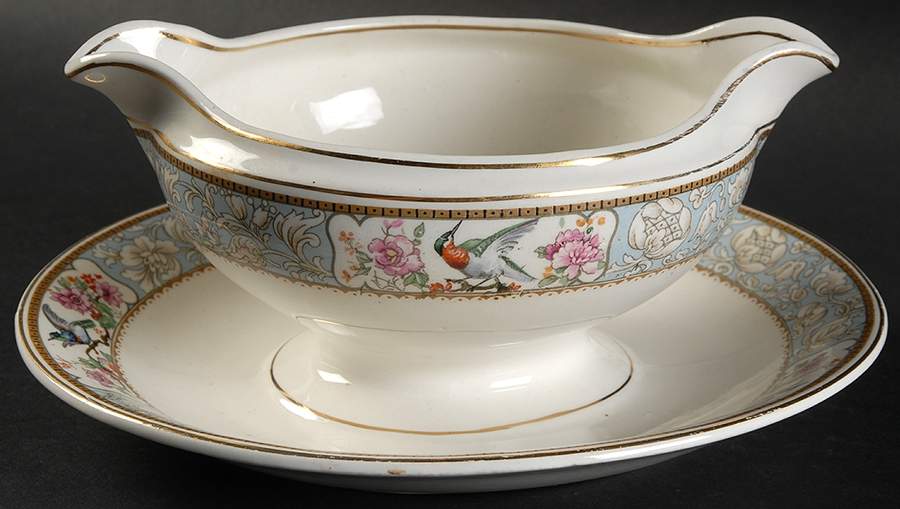 Baroda Gravy Boat with Attached Underplate by Grindley-1