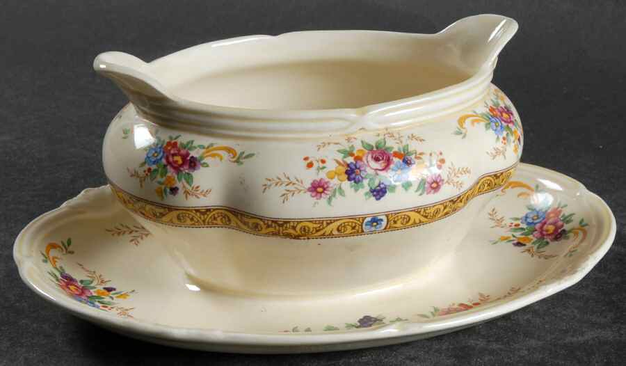 The Beatrice Gravy Boat with Attached Underplate by Grindley-1