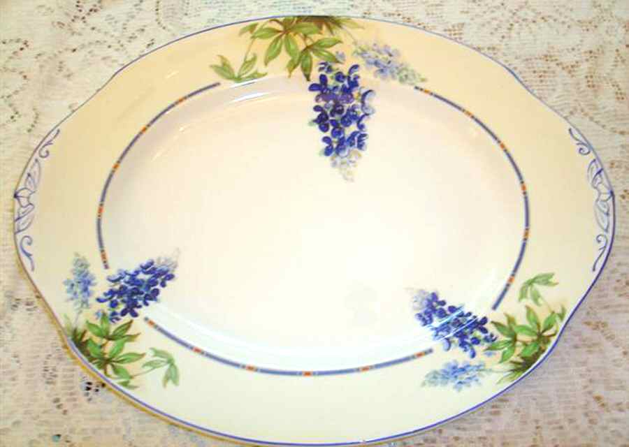Blue Bonnet 12" Oval Serving Platter by Grindley-1