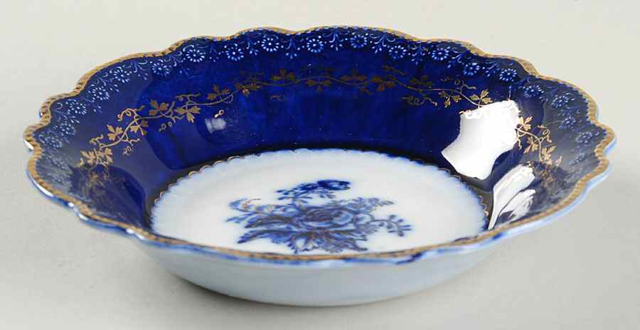Blue Rose (Flow Blue) Coupe Cereal Bowl by Grindley-1