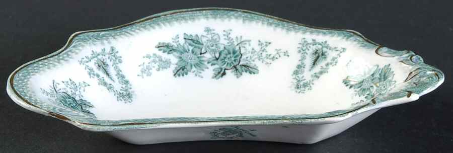 Brussels Green (Gold Trim) Bone Dish by Grindley-1