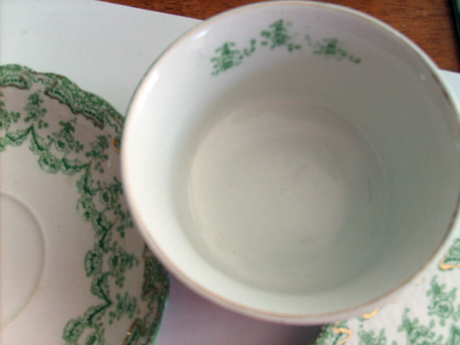 Cedric Green Footed Cup & Saucer Set by Grindley-1