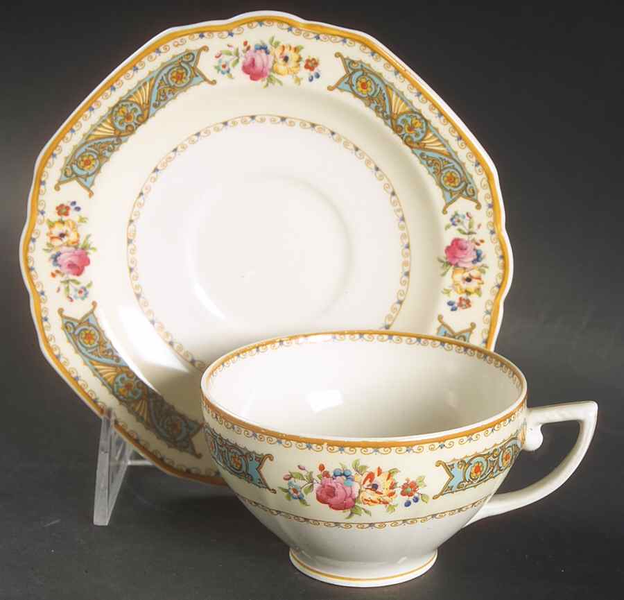 The Charmian Flat Cup & Saucer Set by Grindley-1