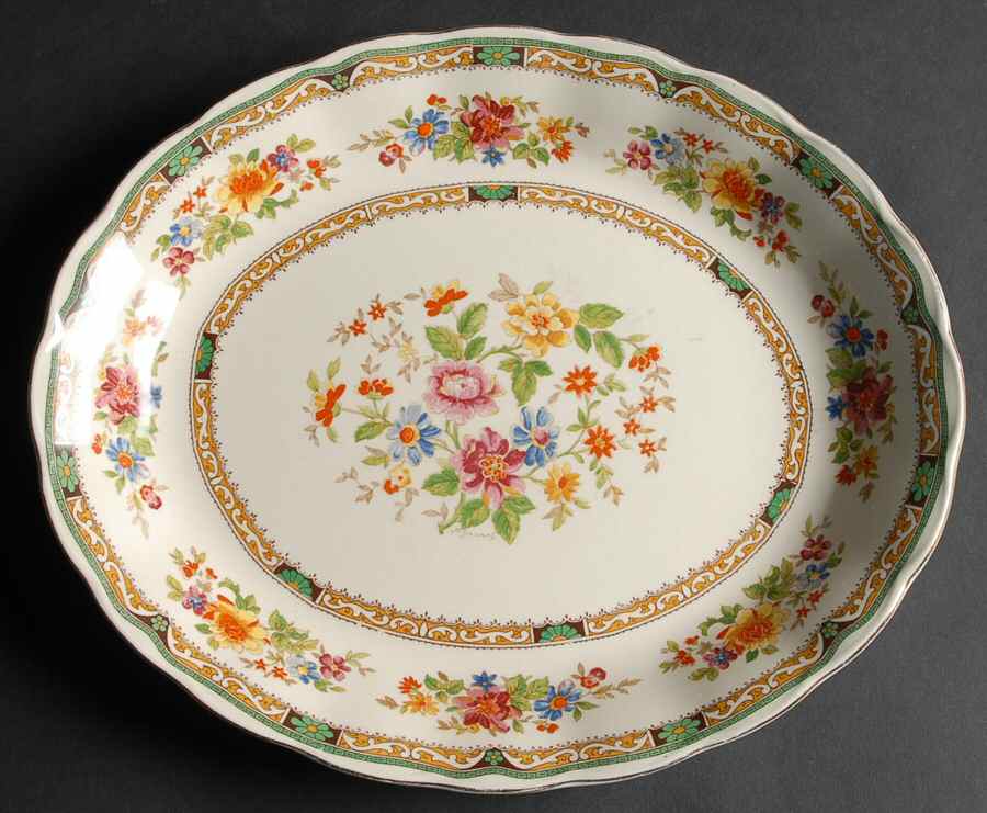 Chelsea Bouquet 10" Oval Serving Platter by Grindley-1