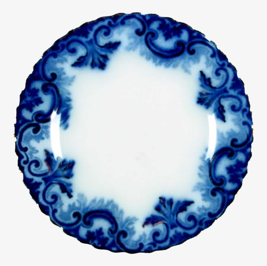 Clifton (Flow Blue, Gold Trim) Bread & Butter Plate by Grindley-1