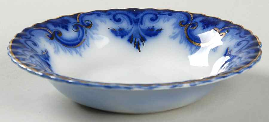 Clifton (Flow Blue, Gold Trim) Fruit/Dessert (Sauce) Bowl by Grindley-1