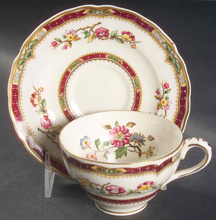 Connaught Flat Cup & Saucer Set by Grindley-1