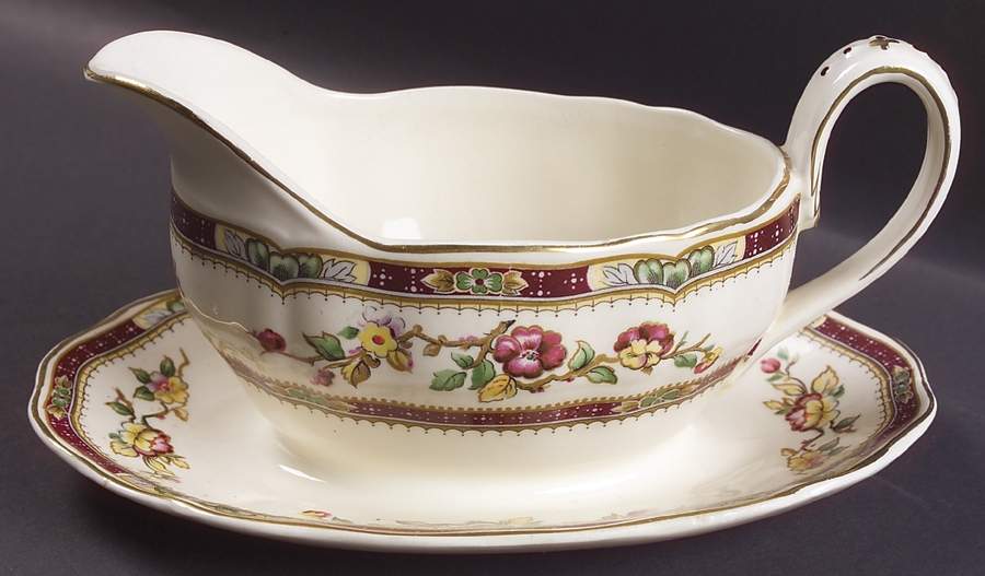 Connaught Gravy Boat with Attached Underplate by Grindley-1