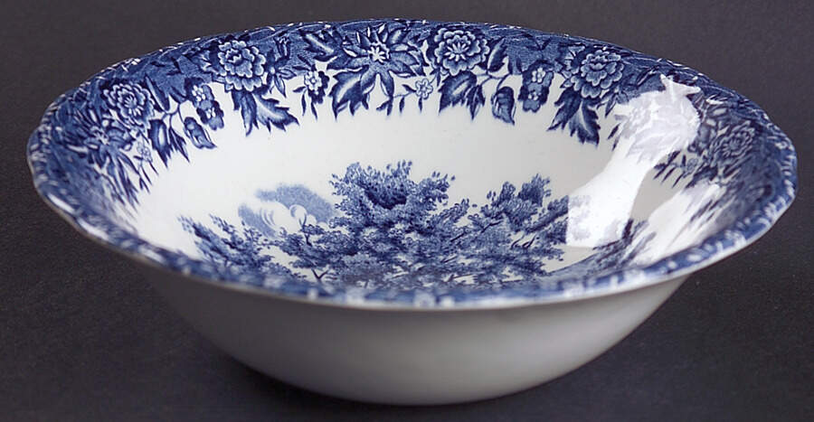 Country Style Blue Coupe Cereal Bowl by Grindley-1