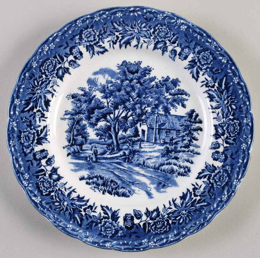 Country Style Blue Salad Plate by Grindley-1