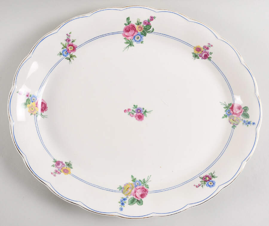 Devonshire Rose 16" Oval Serving Platter by Grindley-1