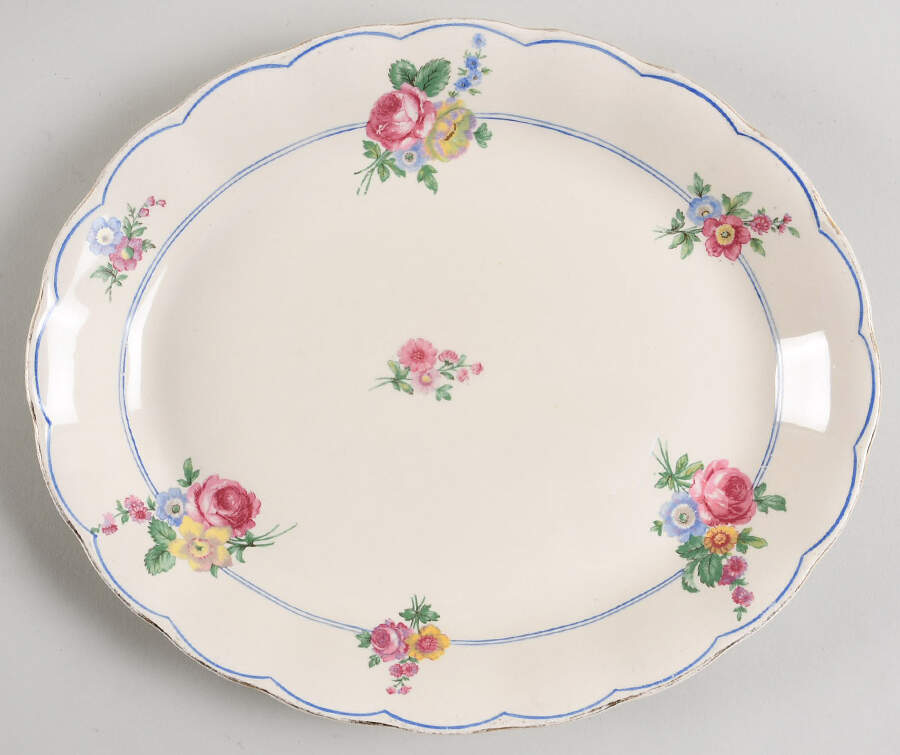 Devonshire Rose 11" Oval Serving Platter by Grindley-1