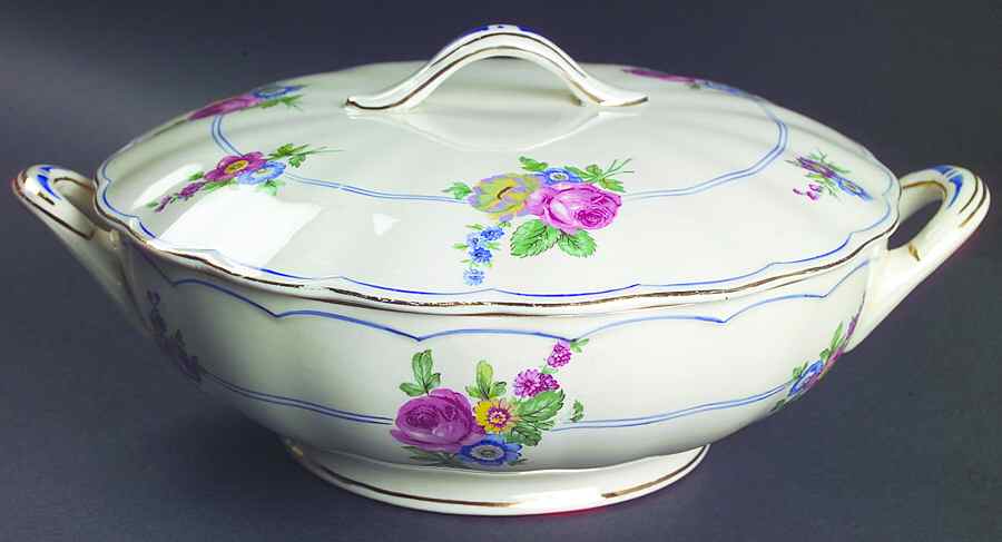 Devonshire Rose Round Covered Vegetable by Grindley-1