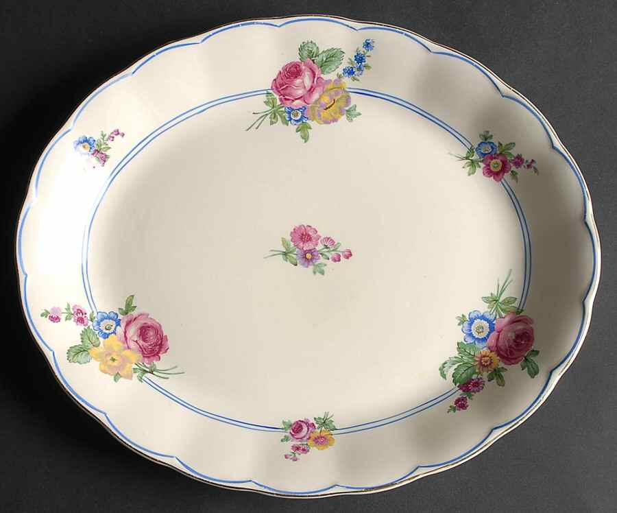 Devonshire Rose 10" Oval Serving Platter by Grindley-1