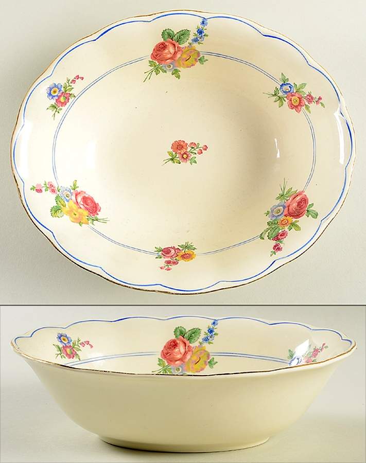 Devonshire Rose 9" Oval Vegetable Bowl by Grindley-1