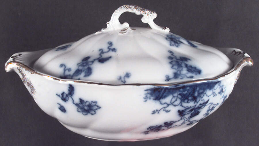 Duchess (Flow Blue) Oval Covered Vegetable by Grindley-1