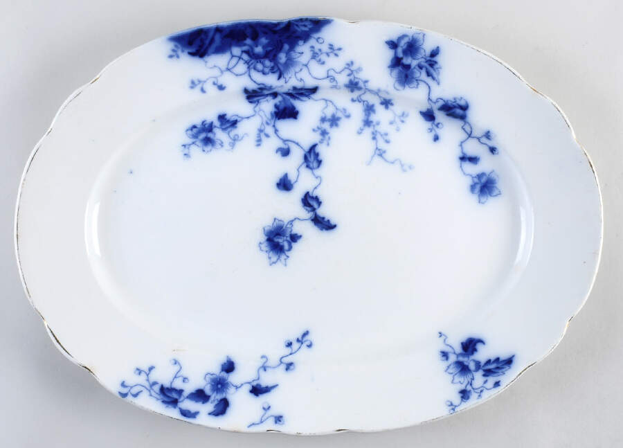 Duchess (Flow Blue) 18" Oval Serving Platter by Grindley-1