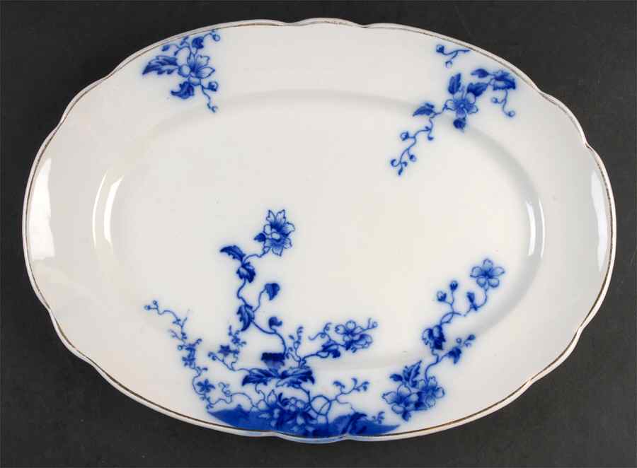 Duchess (Flow Blue) 14" Oval Serving Platter by Grindley-1