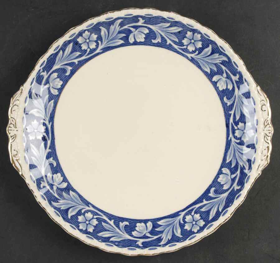 Elysian (Cream & Blue) Handled Cake Plate by Grindley-1