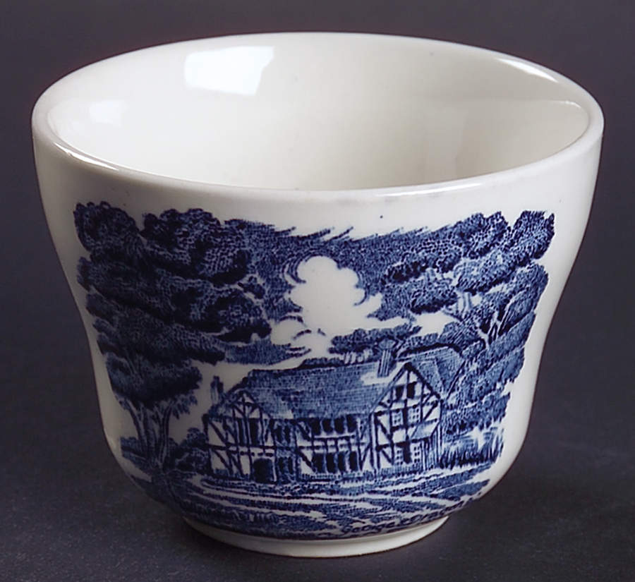 English Country Inns Blue Mini Open Sugar Bowl by Grindley-1