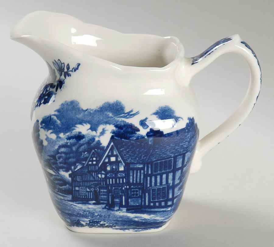English Country Inns Blue Creamer by Grindley-1