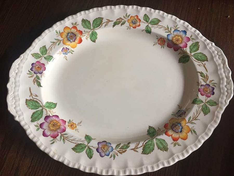 Eversley 14" Oval Serving Platter by Grindley-1