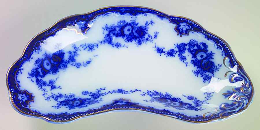 Florida (Flow Blue, Gold Trim) Bone Dish by Grindley-1