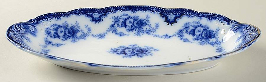 Florida (Flow Blue, Gold Trim) Relish/Gravy Underplate by Grindley-1