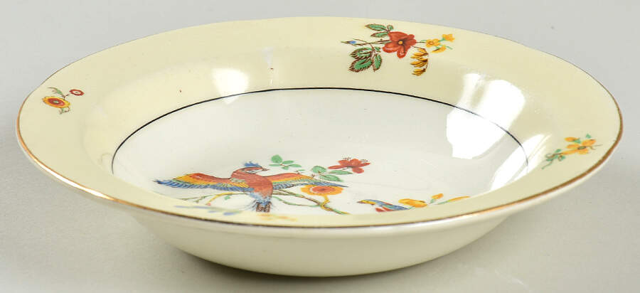 The Gay Macaw Rim Fruit/Dessert (Sauce) Bowl by Grindley-1
