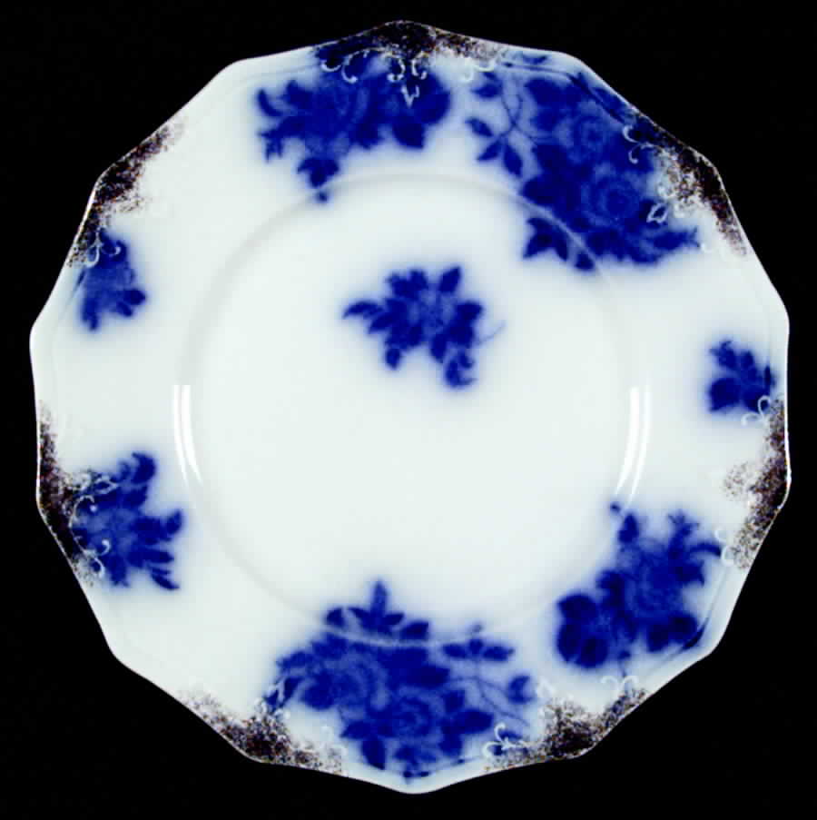 Gironde (Flow Blue, Daubs) Salad Plate by Grindley-1