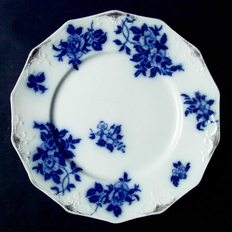 Gironde (Flow Blue, Daubs) Dinner Plate by Grindley-1