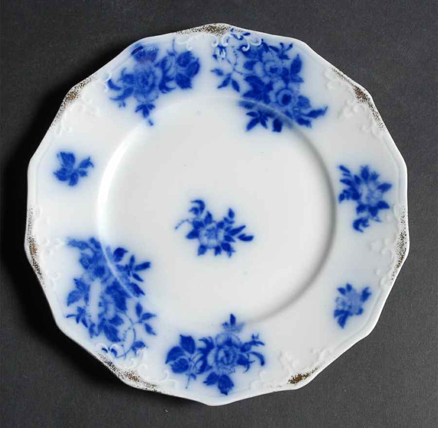 Gironde (Flow Blue, Daubs) Bread & Butter Plate by Grindley-1