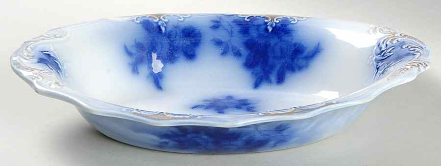Gironde (Flow Blue, Daubs) 9" Oval Vegetable Bowl by Grindley-1
