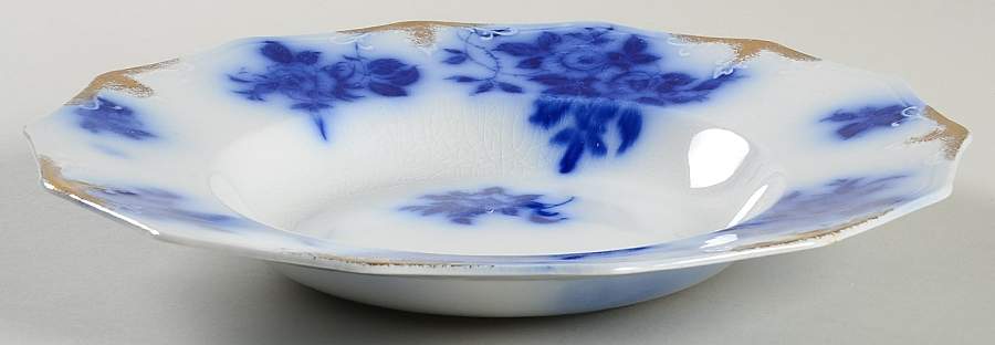 Gironde (Flow Blue, Daubs) Rim Soup Bowl by Grindley-1
