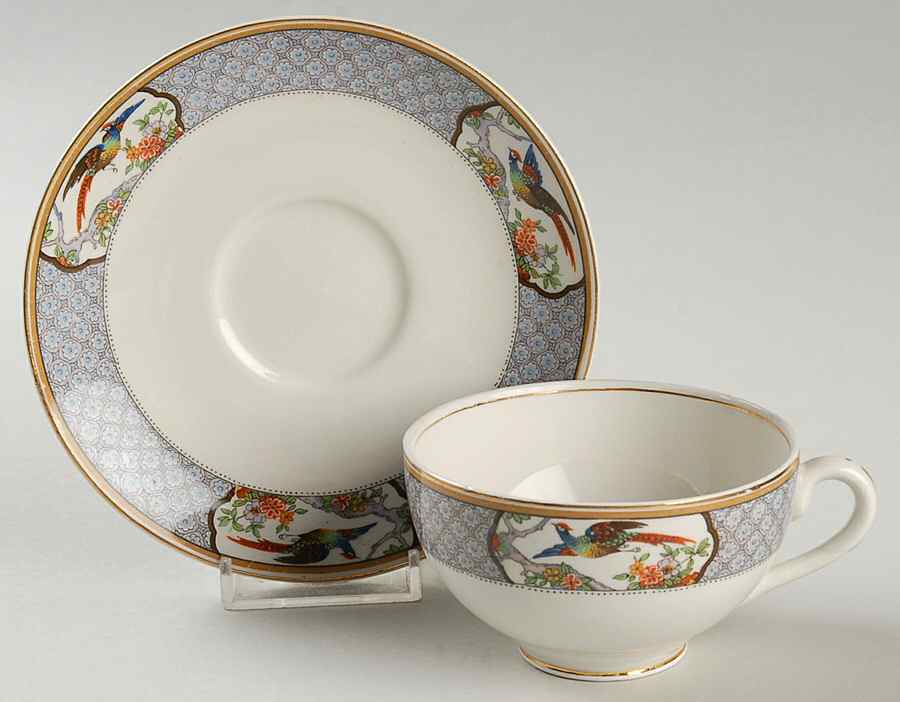 Queensbury Flat Cup & Saucer Set by Grindley-1