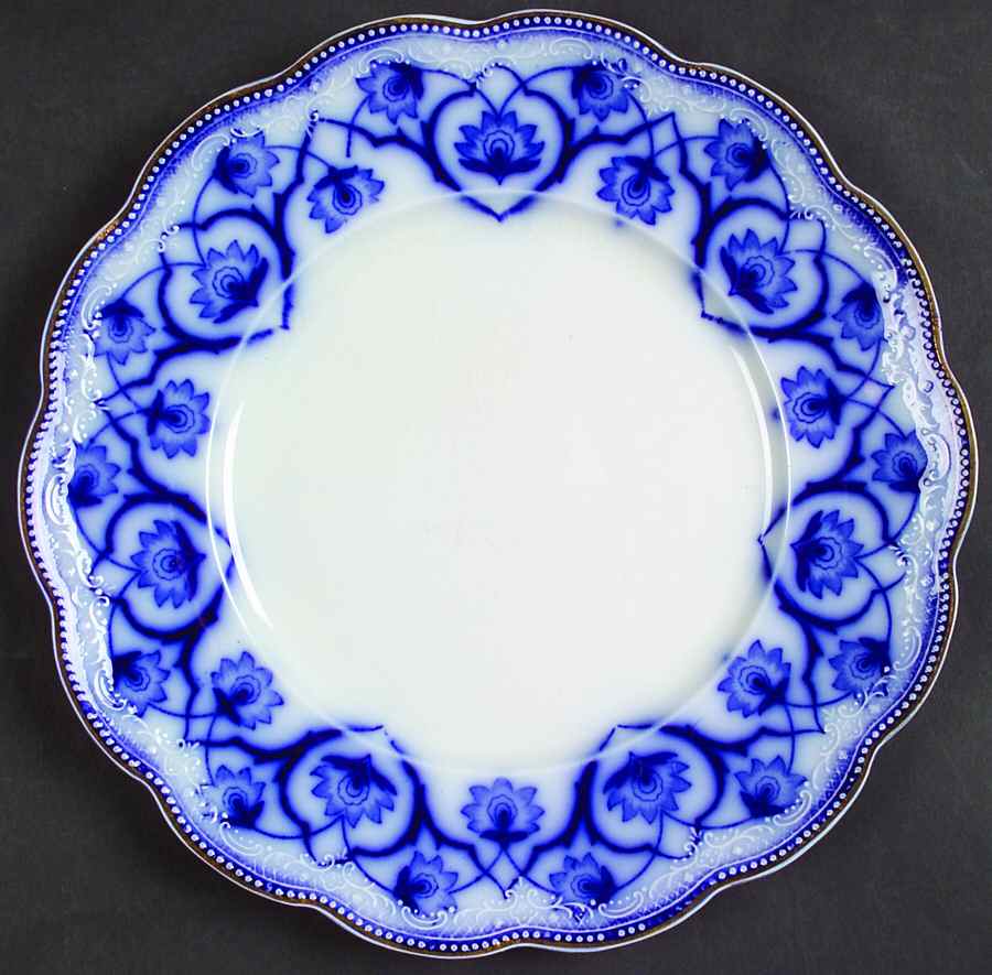 Haddon (Flow Blue) Luncheon Plate by Grindley-1