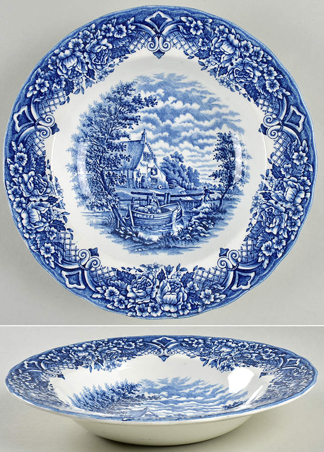 Homeland Blue Large Rim Soup Bowl by Grindley-1